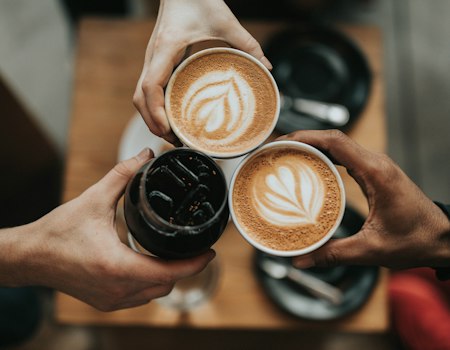 Freshly brewed pour-over coffee